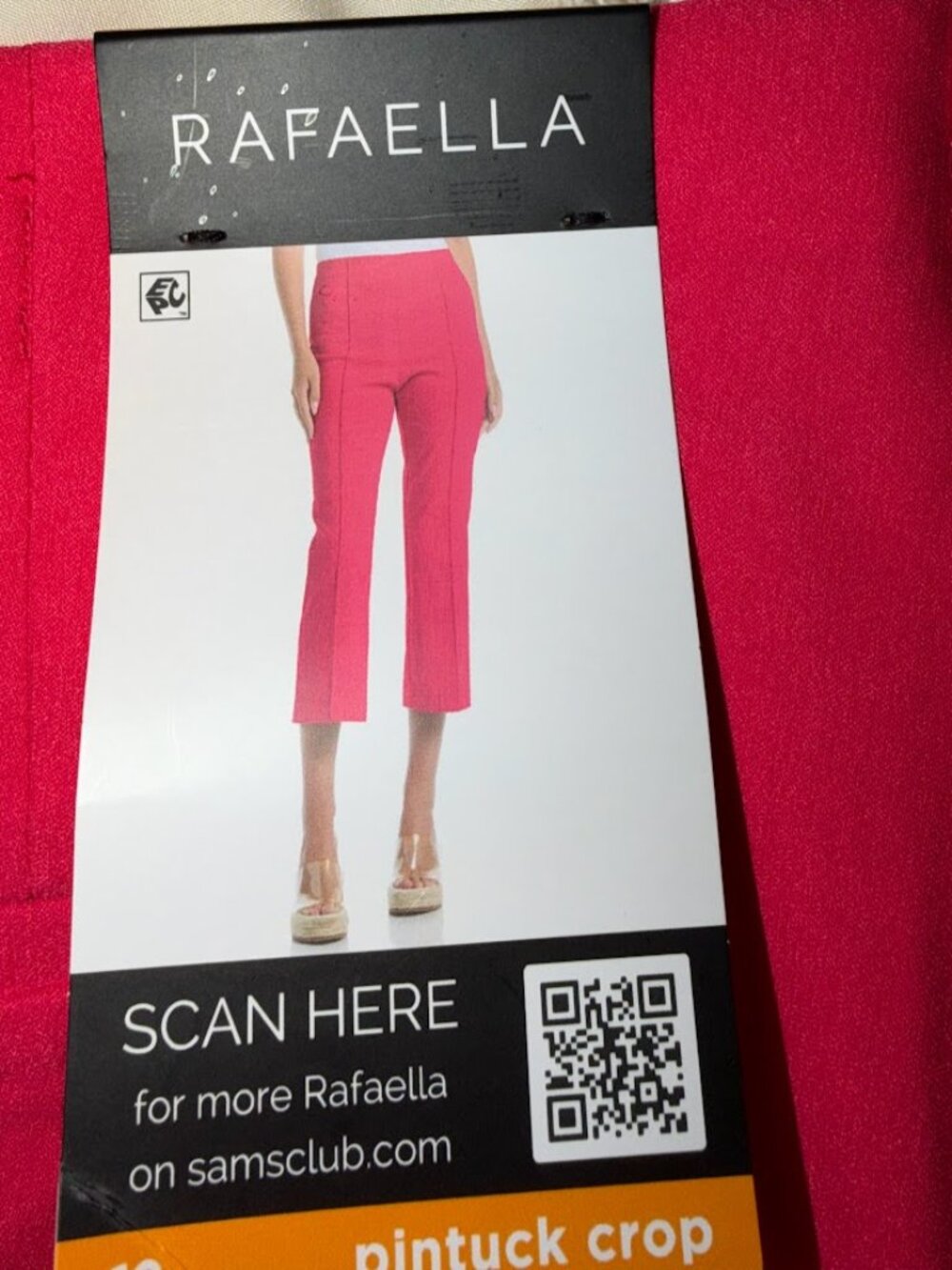 Rafaella Pin Tuck Crop Raspberry Sz 12
